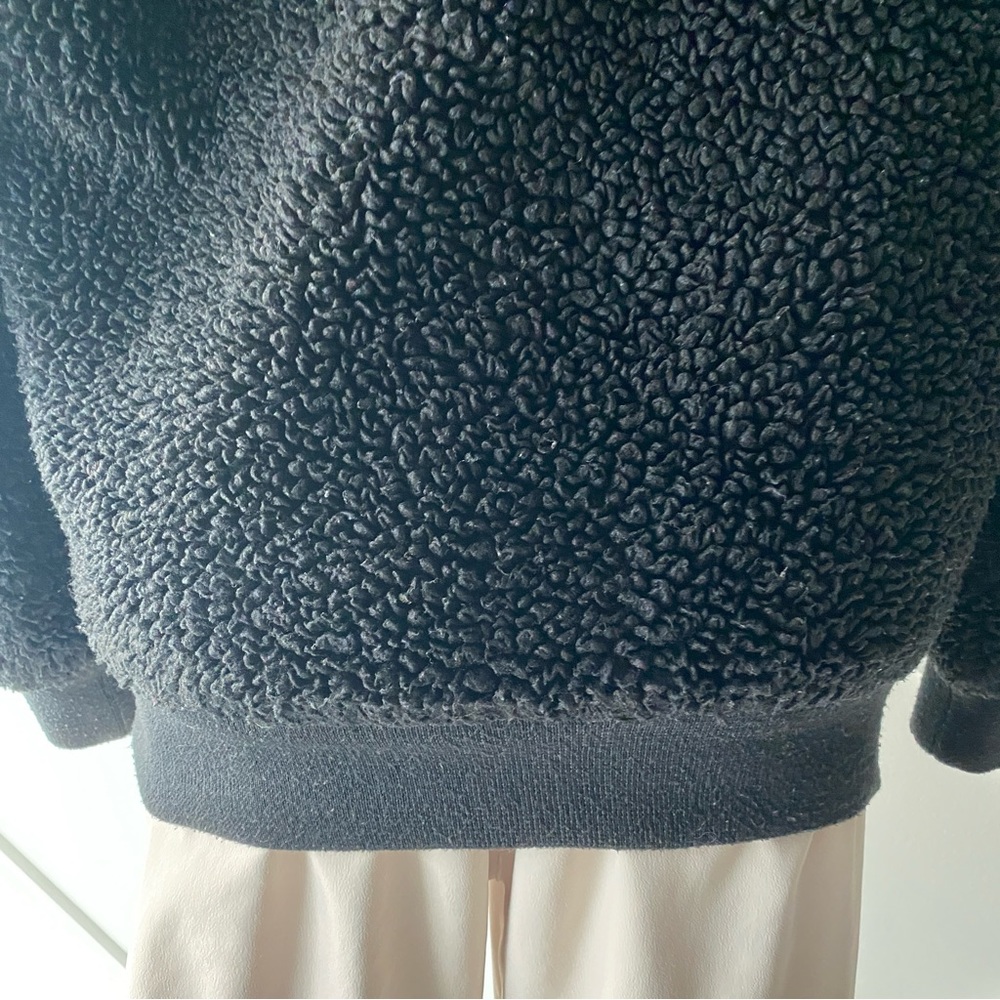 Aritzia Wilfred Free Teddy Sherpa Jacket Black XS | Cozy Zip Up Fleece Oversized - Picture 9 of 15